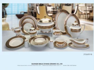 Embossed 24k gold  60 Pcs  Ceramic Dinner Set New Bone China Tableware Factory